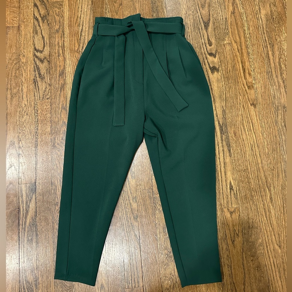 ASOS Dark Green Belted Trousers